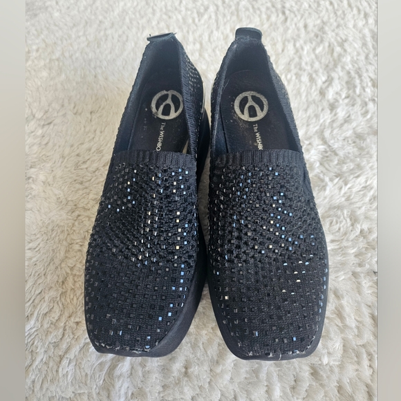 Wishbone Collection Rhinestone Knit Loafers - Picture 2 of 2